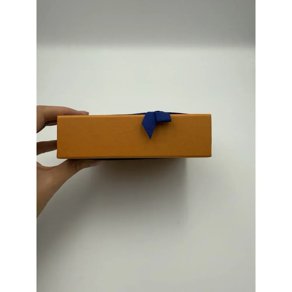 Authentic Louis Vuitton Small Orange Slide Box Ribbon Envelope 5” x 5.75”